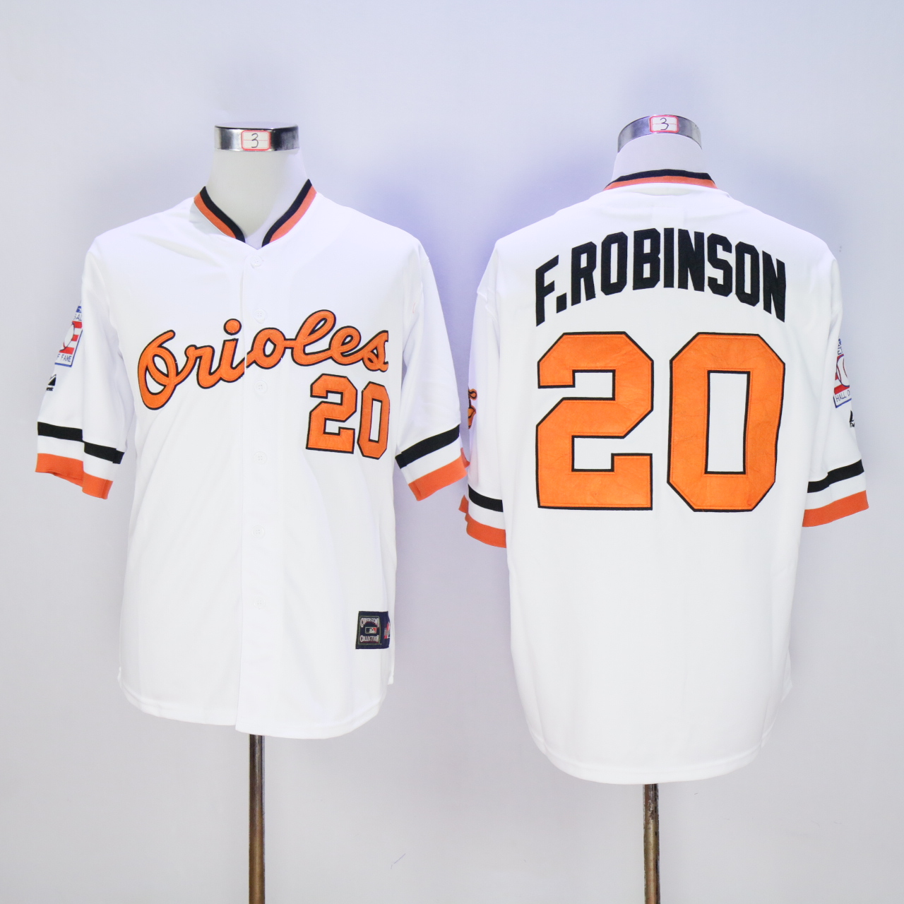 Men Baltimore Orioles 20 F.Robinson White Throwback MLB Jerseys